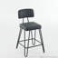 Tabourets de bar avec revêtement en similicuir et structure en métal, ensemble de 2-70852466