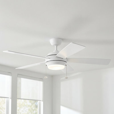 Ventilateur de plafond à DEL 5 pales avec pales blanc mat Starkk