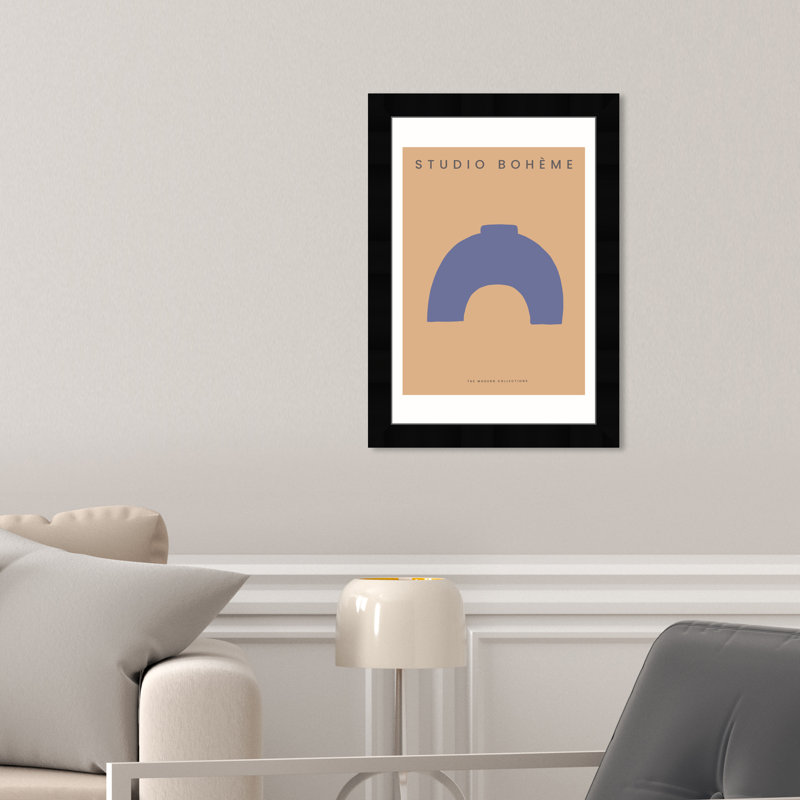 «Minimal Purple Vase Collection», affiche, impression encadrée sur papier, Noir, H 17 po x l 12 po