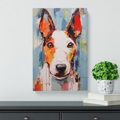 English Bull Terrier Impressionism - Wrapped Canvas