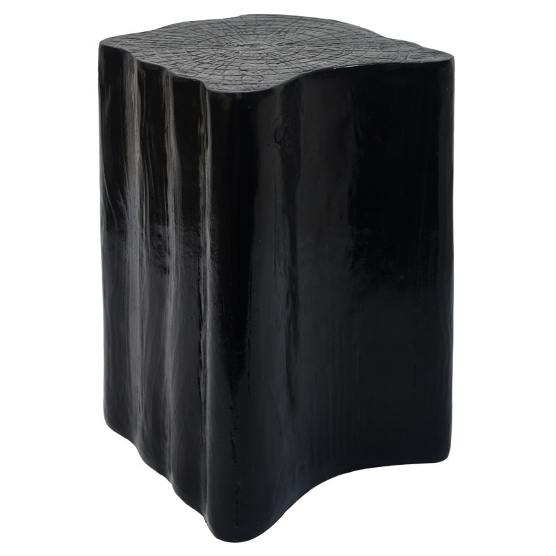 Table d'appoint irrégulière noire 21, design divisé pour petits espaces intérieurs et extérieurs, mélange de fibre de verre,