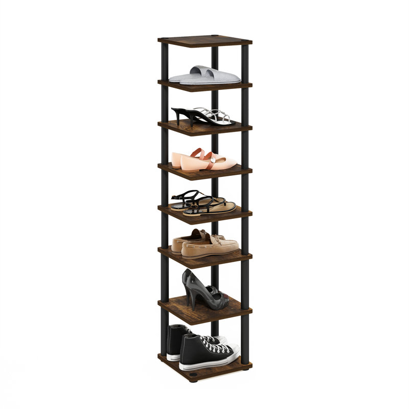 Ribh 7 Pair Shoe Rack, Amber Pine/Black