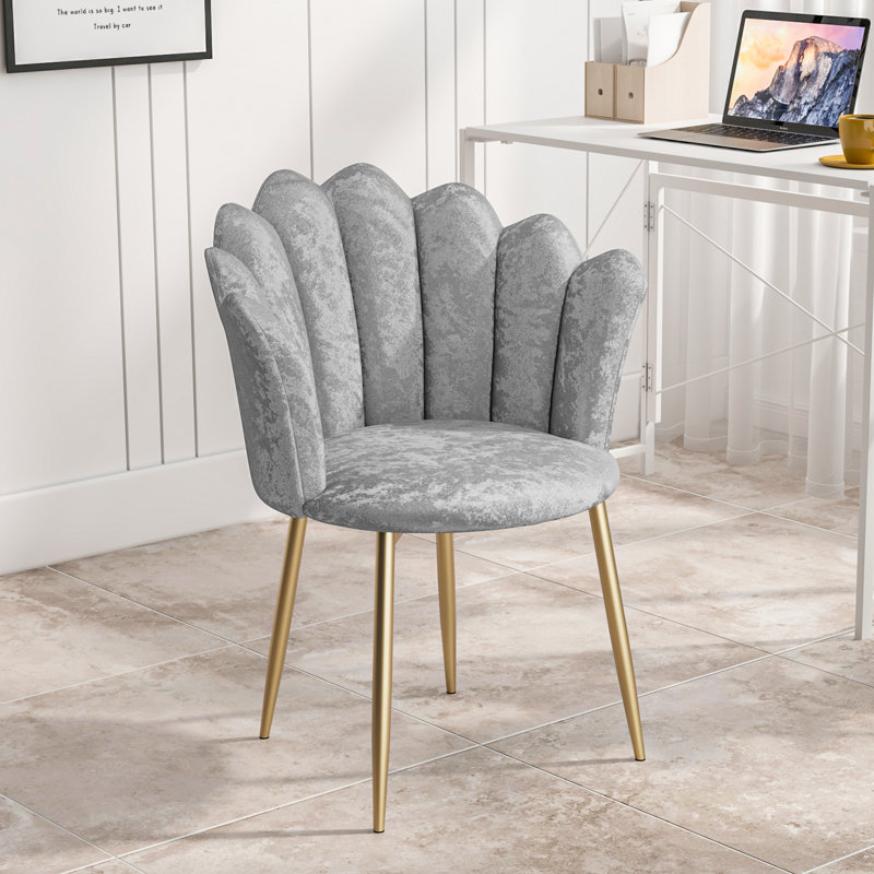 Velvet Swivel Side Chair, Grey