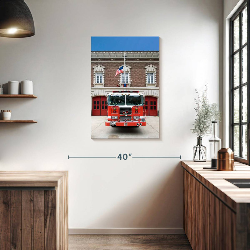 Mehar Parked Fire Truck, 36" H x 24" W