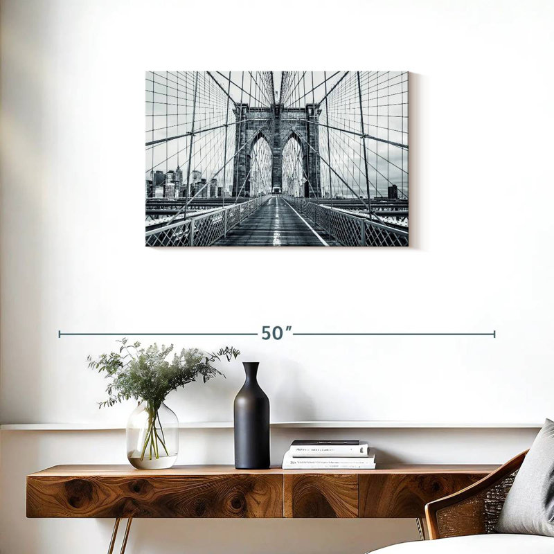 Pont de Brooklyn monochrome, H 20 po x l 30 po