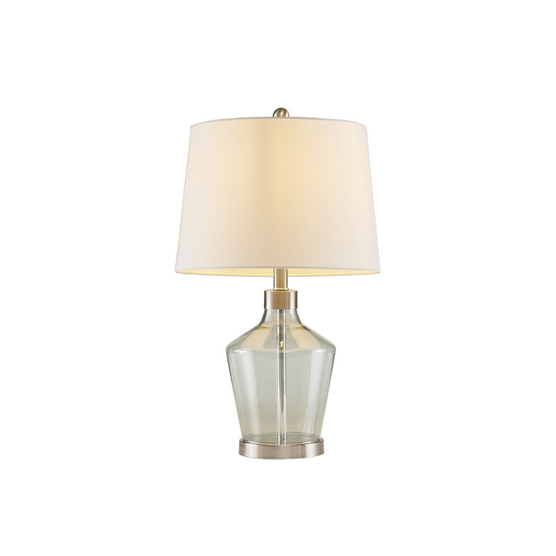 Lampes de table angulaires en verre avec base en verre et abat-jour fuselés Cyrenne Contemporary Harmony