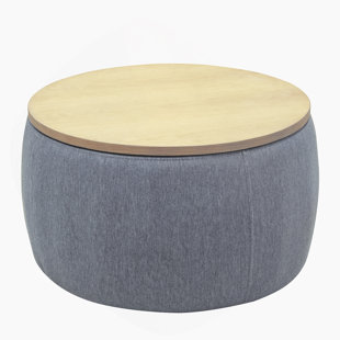 Repose-pieds rond avec rangement, 2 en 1, fonctionne comme table de bout et repose-pieds
