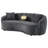 Luxe Dark Grey Upholstered Curved Sofa