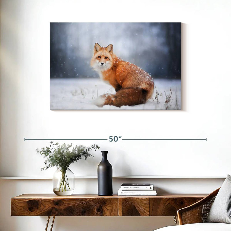 Portrait de petit renard roux Brampt, H 24 po x l 36 po