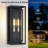 20" Classical Outdoor Wall Light With Glass Shade, Rectangular Wall Sconce In Matte Black，Waterproof-1970025037-1970025039