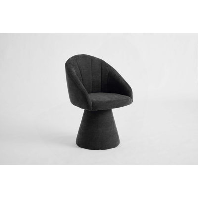Upholstered Dining Chair With High Cylindrical Base