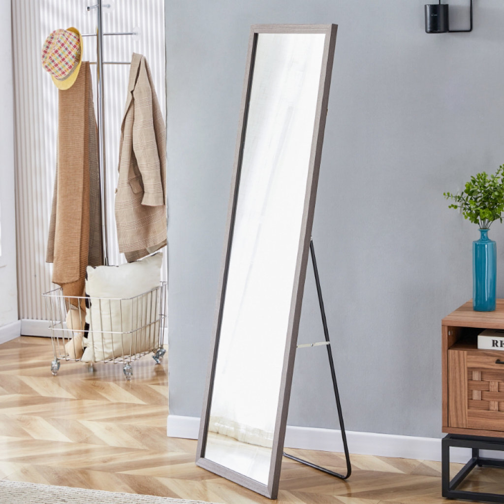 HOSSEJOY Solid Wood Rectangle Floor Mirror | Wayfair