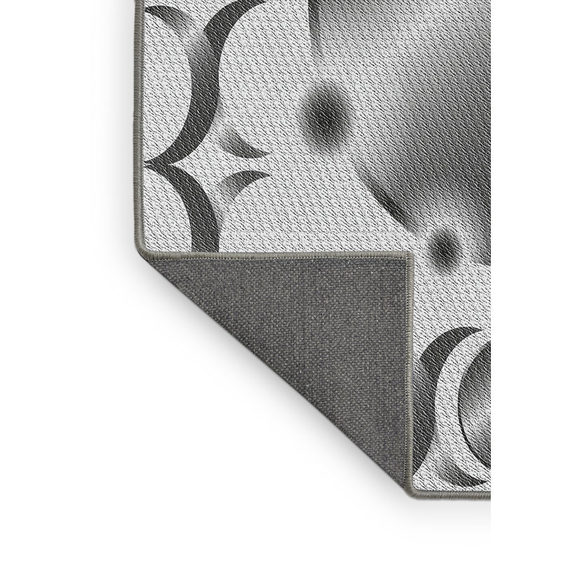 Tapis gris/noir tissé à la machine, Rectangle 8 pi x 10 pi