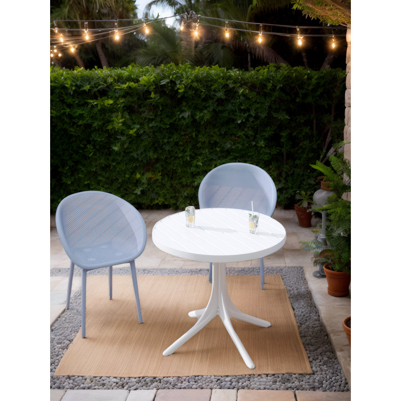 Modern Lounge Chairs 2-Pack Indoor/Outdoor - Lightweight All-Weather PP Plastic for Patio, Beach, Living Room