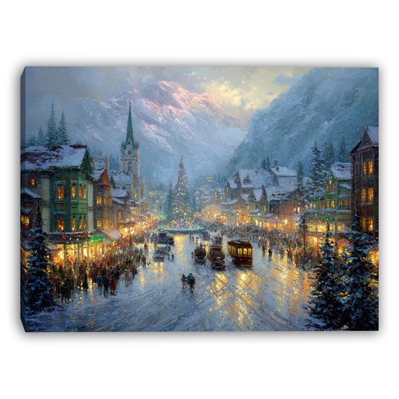 Snowy Valley Christmas Parade - Art mural sur toile tendue, H 24 po x l 36 po
