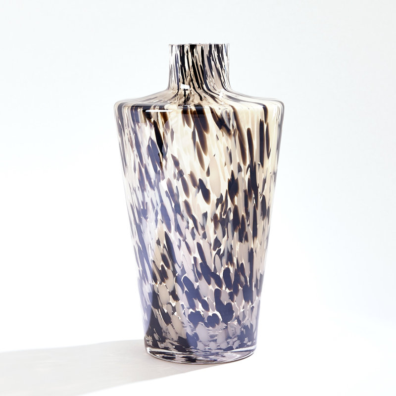 Confetti Shoulder Vase, 15.5" H x 8.5" W x 8.5" D, Black/Beige