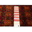 Tapis rouge en laine noué à la main de conception unique 3 pi 3 po x 6 pi 1 po Teimani