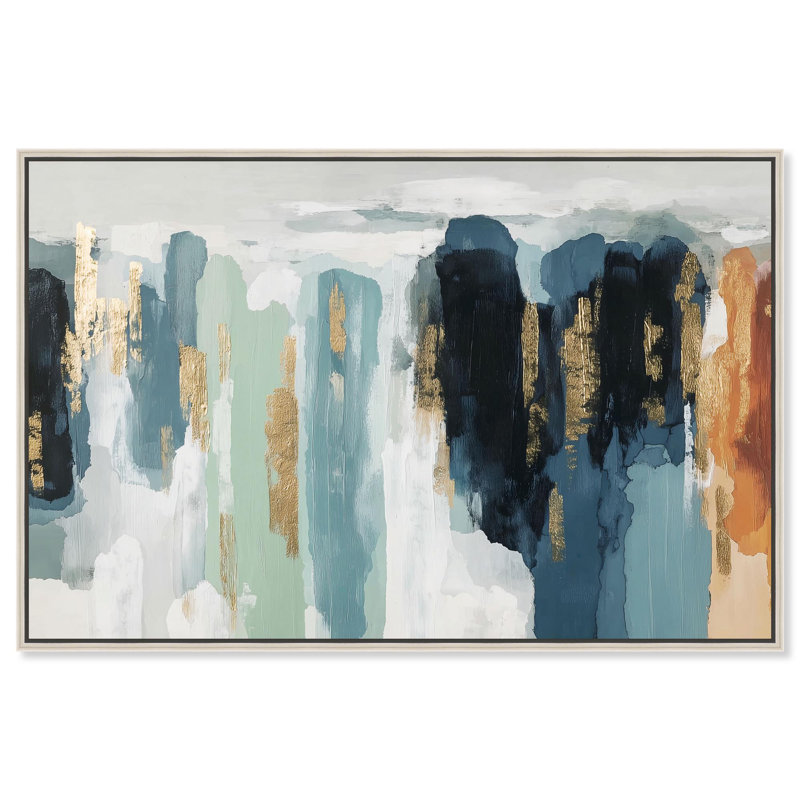 «Descent in Gold IV», reproduction d'art sur toile par Art Remedy, H 30 po x l 20 po, Toile tendue avec châssis