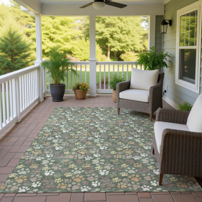 Tapis Lamanna ACN3066 à motif animal, lavable à la machine, pour intérieur et extérieur.