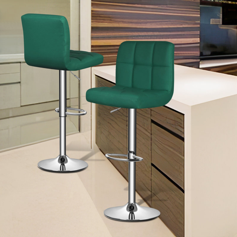 Defoor Siebeld Swivel Adjustable Height Bar Stool, Blue, 2