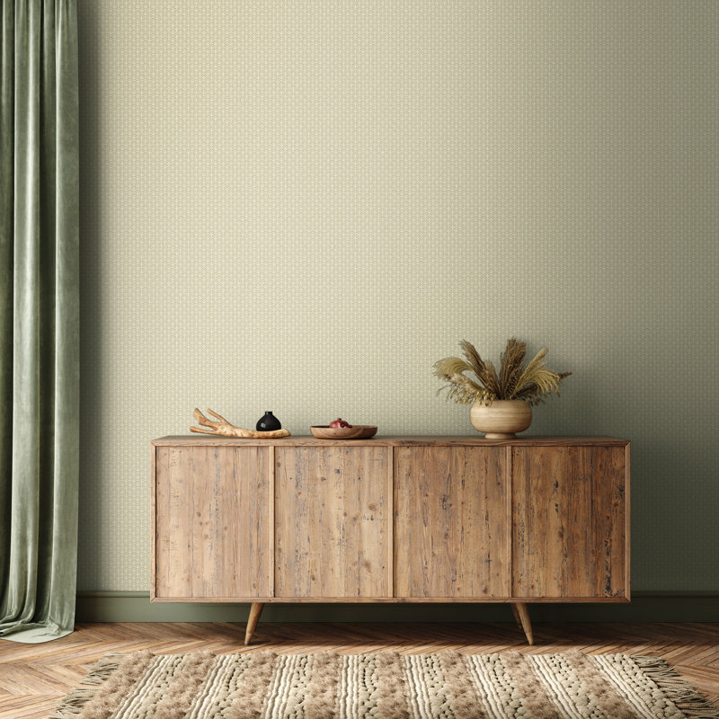 Shell Fan - Soft Sage 10m Wallpaper, Natural