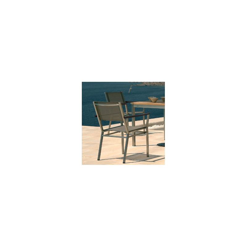Equinox Dining Armchair, Graphite Finish/Charcoal Sling