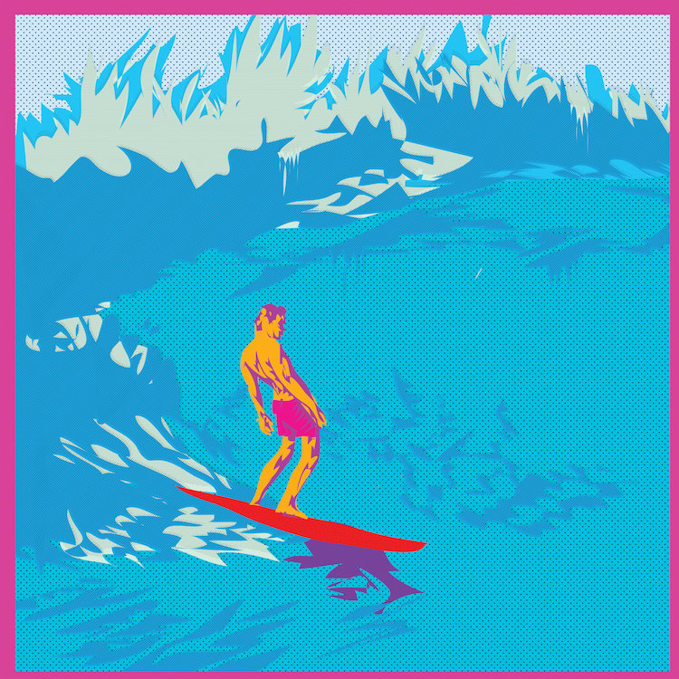 «Surfing», impression sur toile tendue, H 12 po x l 12 po x P 1,5 po