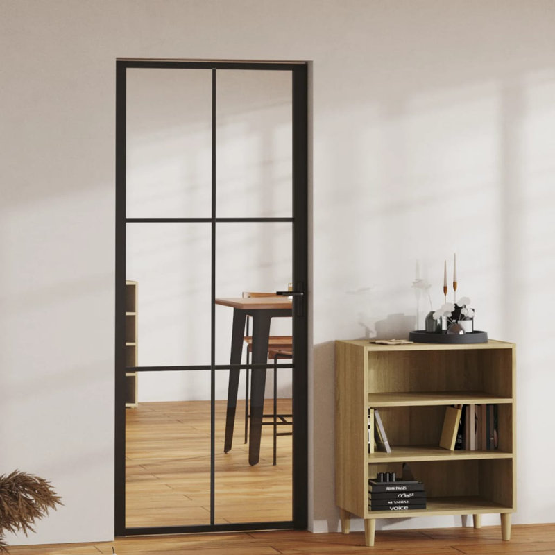 Porte en métal et en verre, 32,7 po x 79,3 po