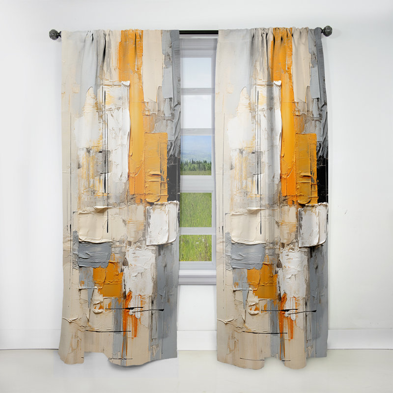 Josannah - Abstract Assemblage III - Rideau moderne - Velours obscurcissant - 1 panneau, L 52 po x L 108 po