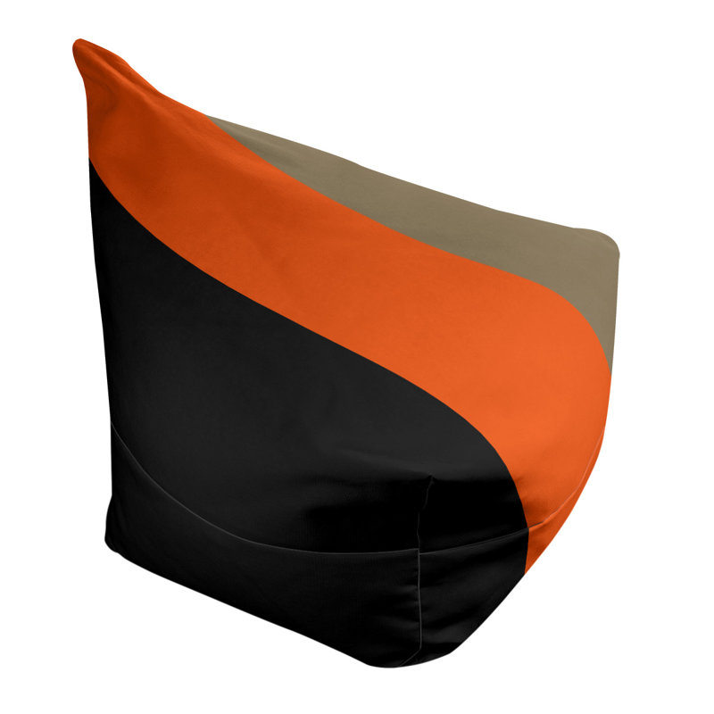 Classic Bean Bag, 30" H x 27" W x 27" D, Black/Orange/Metallic Gold