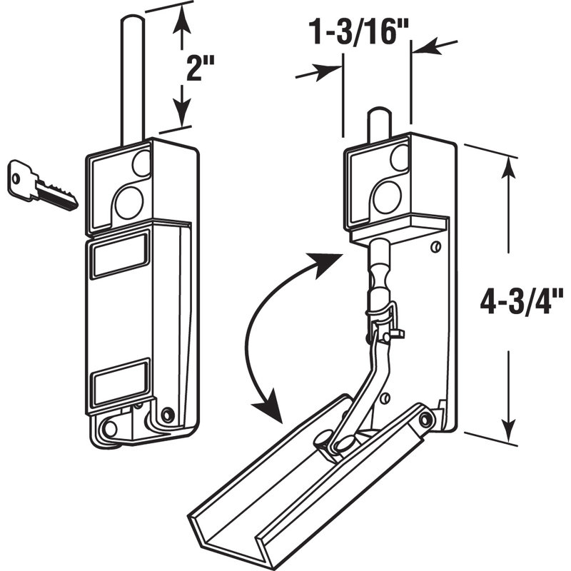 Porte de patio coulissante en aluminium avec serrure à verrou Prime-Line