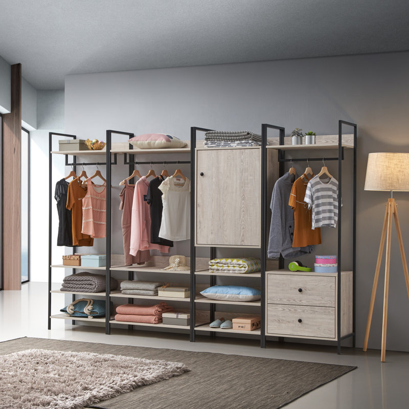 Guillen 83.8cm Closet System, Light Brown