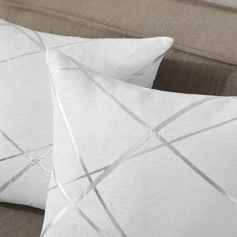 Housses de coussin à rayures chenilles, housses de coussin décoratives en velours épais pour canapé et salon (lot de 2)