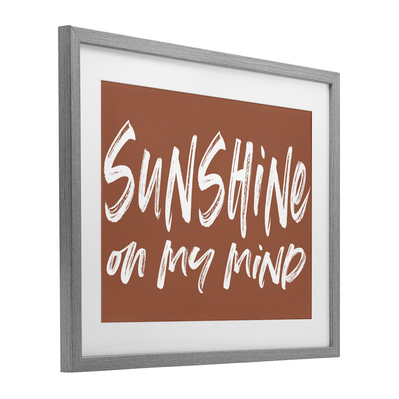 «Sunshine State of Mind», reproduction encadrée sous verre brun, H 17 po x l 21 po, Cadre de ferme gris