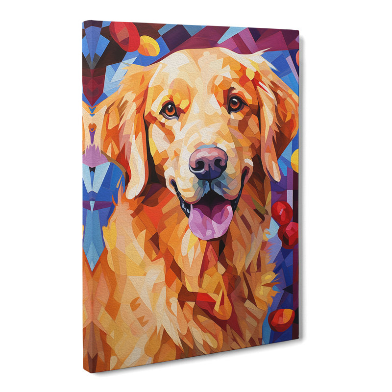 Golden Retriever Cubism - Wrapped Canvas, 60cm H x 40cm W x 3cm D