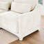 Canapé à quatre places, 1 repose-pieds mobile, coussin lombaire, tissu chenille, structure en bois massif, ergonomique, éponge haute résilience, accoudoirs élégants, installation facile. Convient aux salons, hôtels, salons, beige-704796629-704796638-704796632