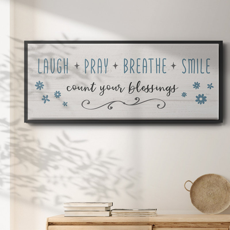Count Your Blessings- Framed Canvas, 20" H x 50" W