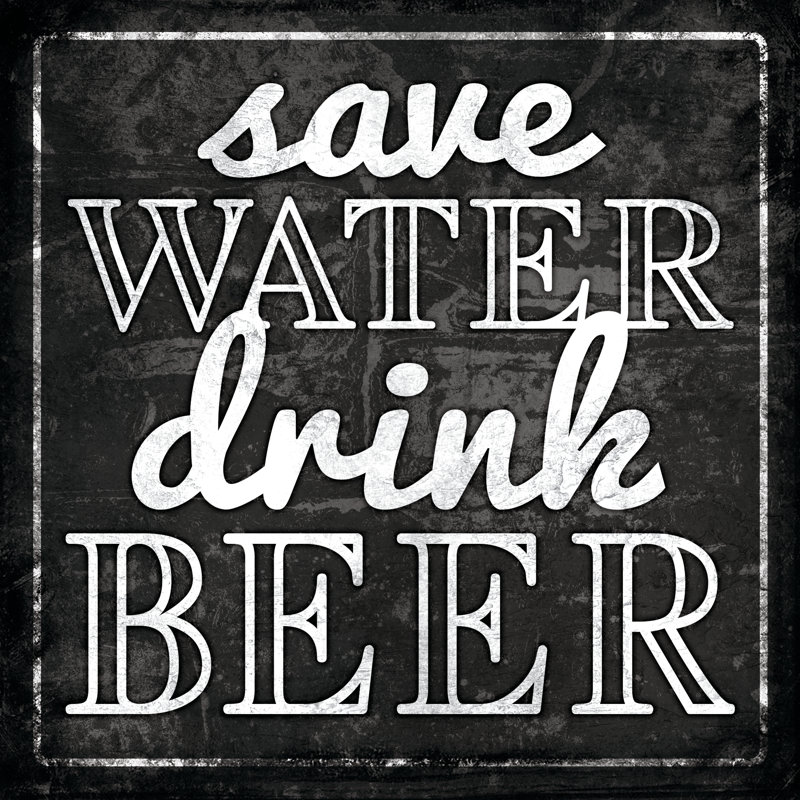 Save Water Drink Beer - Wrapped Canvas Print, 30cm H x 30cm W x 3.8cm D