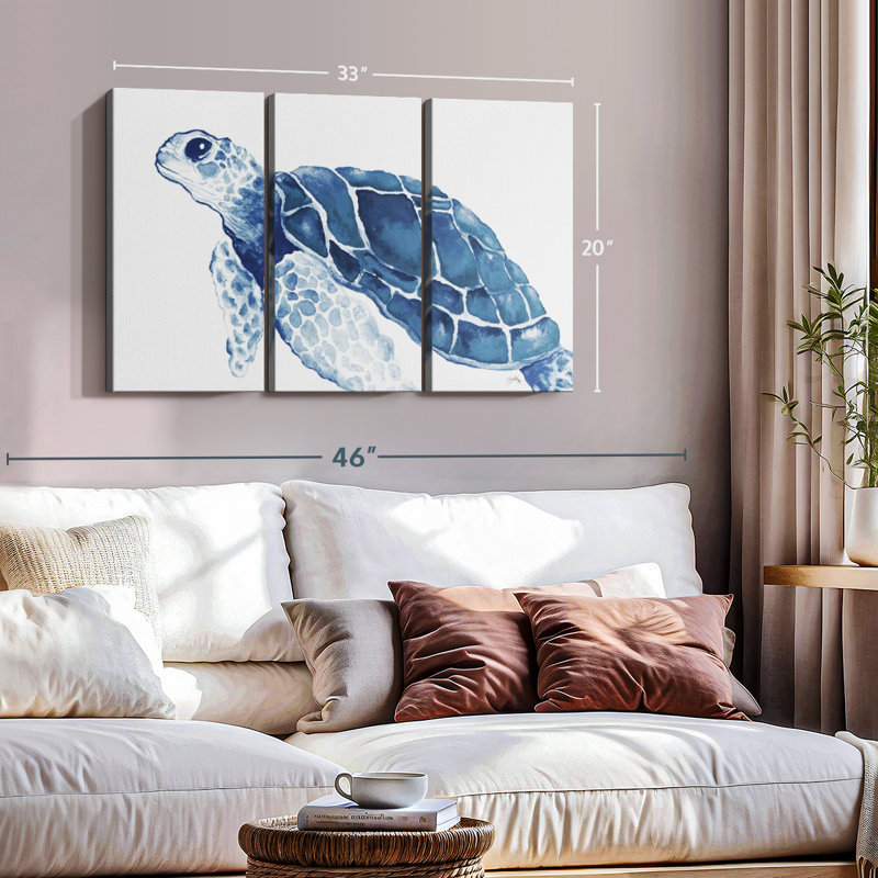 «Turtle In The Blues» sur toile, H 20 po x l 33 po x P 1,25 po