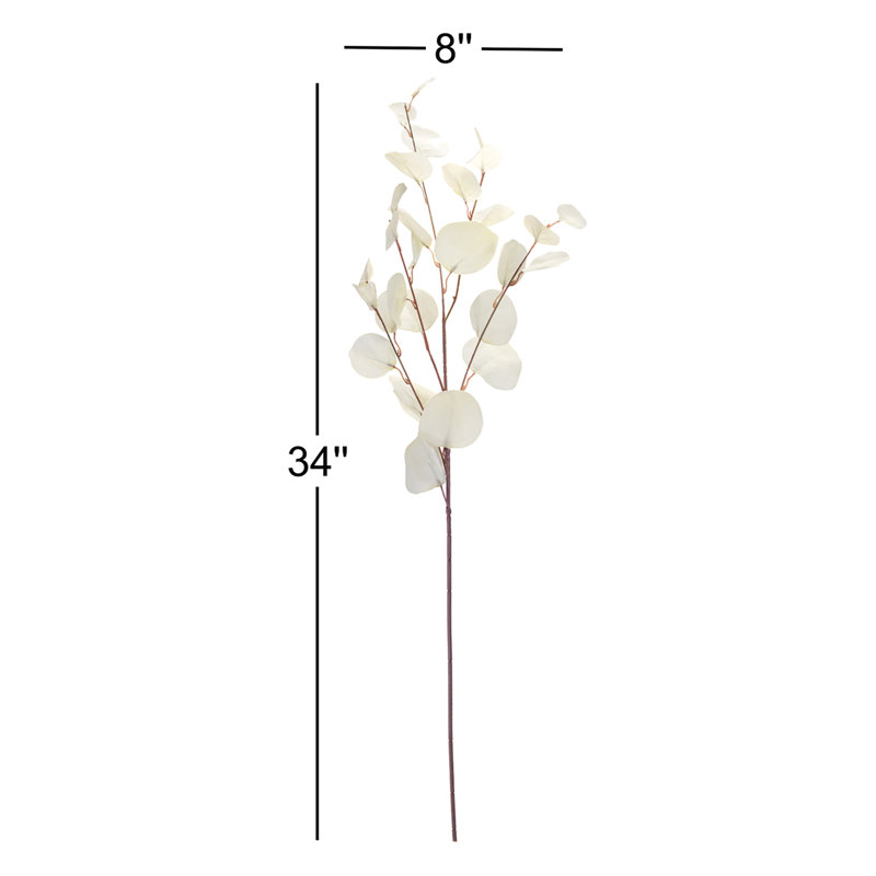 Ivory Eucalyptus Winter Greenery Stems Set of 6