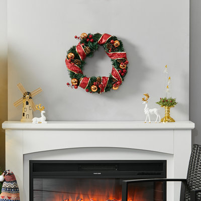 Faux Lighted Plastic Wreath