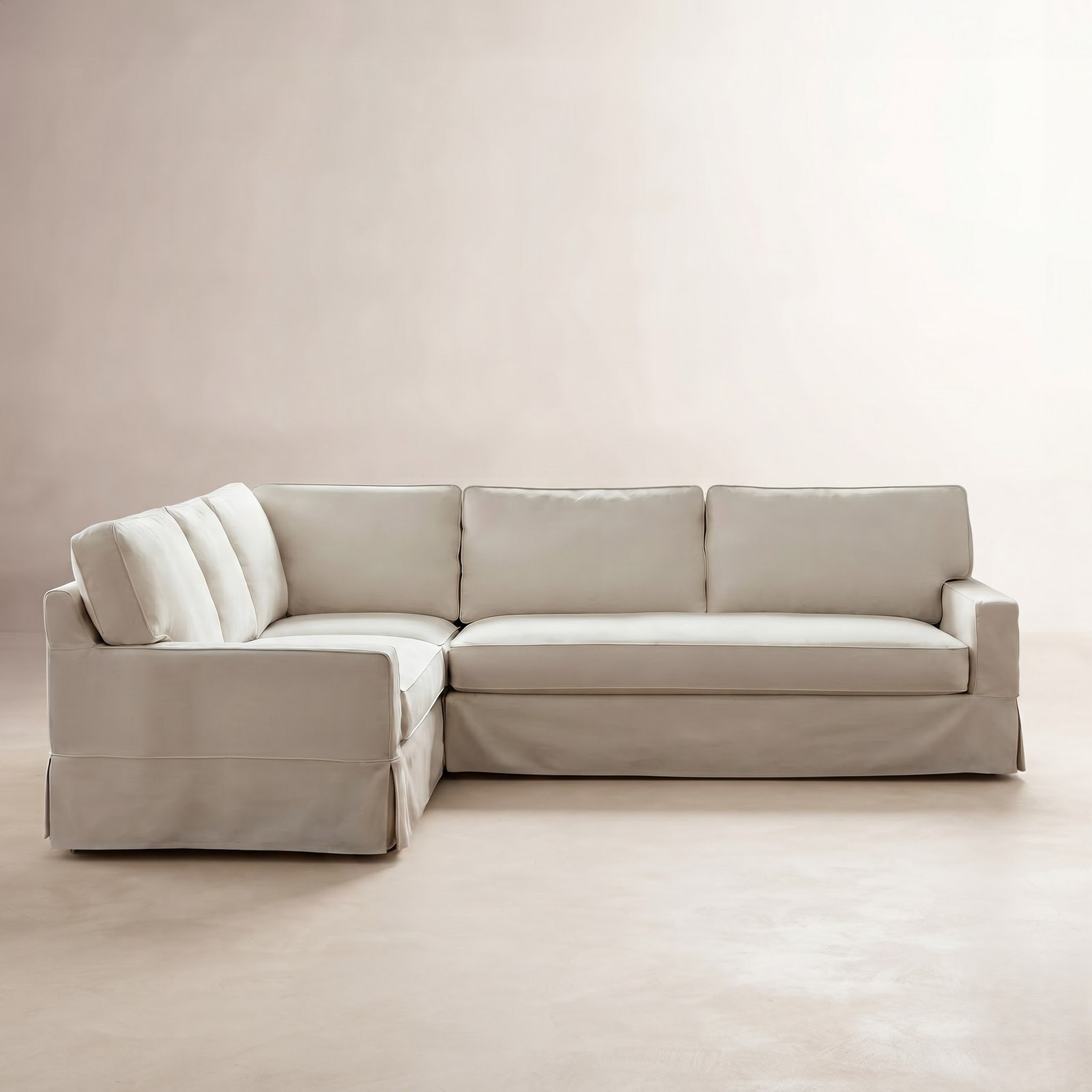 Taylor Slipcovered U-Sectional, Bayou Spray Canvas, Left Hand Facing