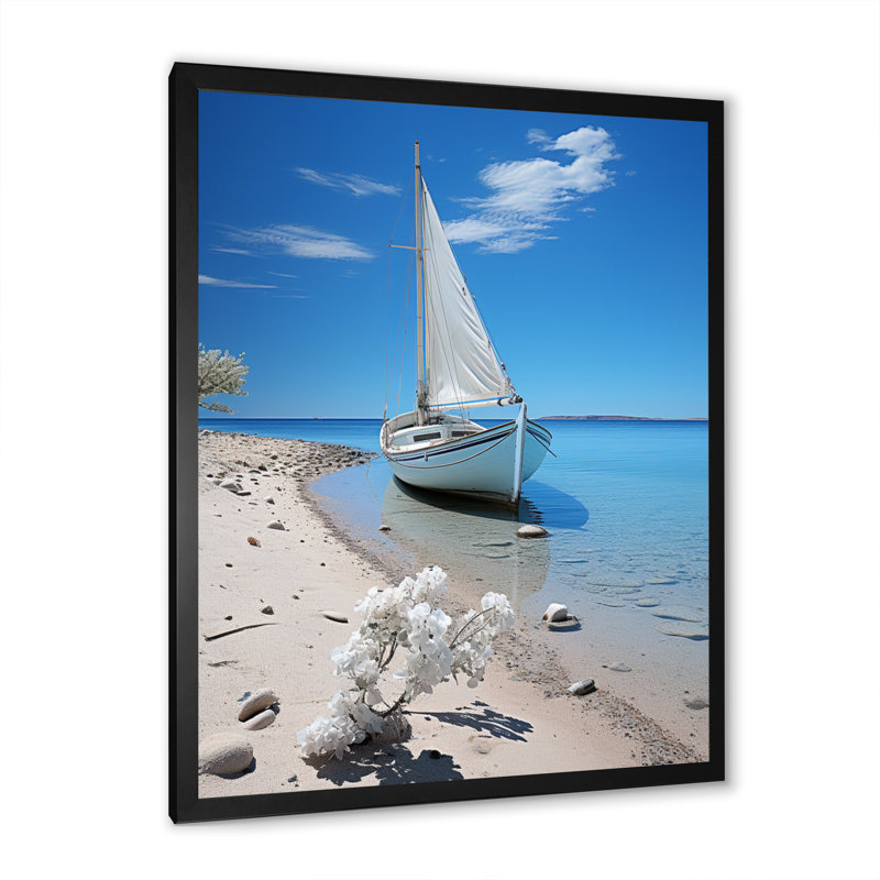 Chiodo bateau élégance minimalisme II, Cadre photo noir, H 20 po x l 12 po x P 1 po