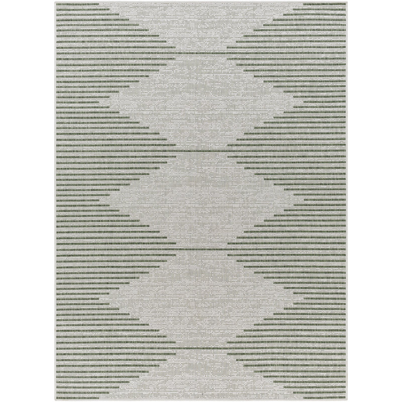 Tapis intérieur / extérieur vert Isidro Irielle, Rectangle 8 pi x 10 pi