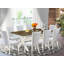Ensemble de cuisine 5 pièces comprenant une table de salle à manger rectangulaire à pattes en X et 4 chaises Parsons en lin bleu ciel, 101,6 x 182,9 cm, multicolore-1101324999-1101325000