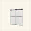 Porte de douche coulissante double sans cadre, verre trempé clair de 5/16 po (8 mm), couche épaisse facile à nettoyer-122115066