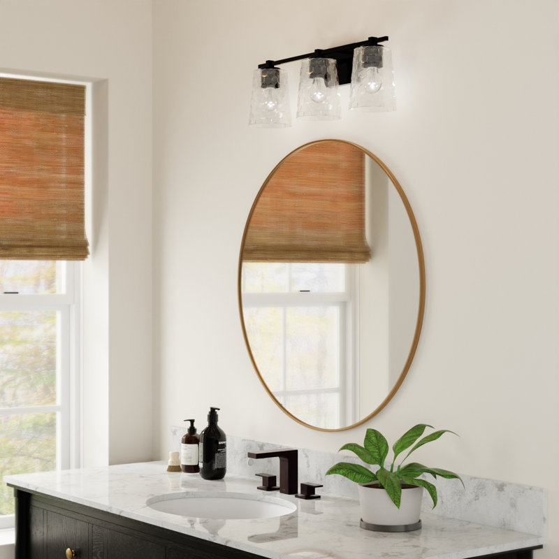 Éclairage de salle de bain à intensité variable 3 lumières Burke, Noir mat