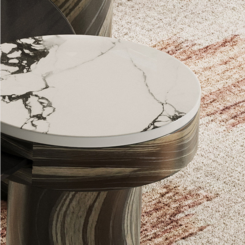 Table à thé ronde en verre de style moderne
