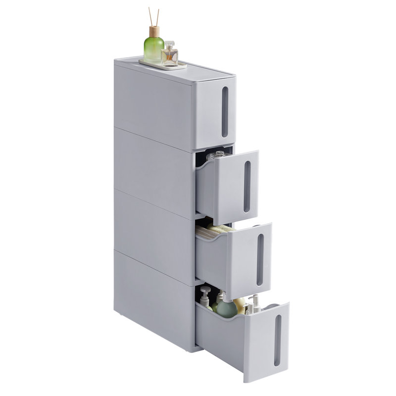 Hartmut Plastic / Acrylic Freestanding Bathroom Drawers, Grey