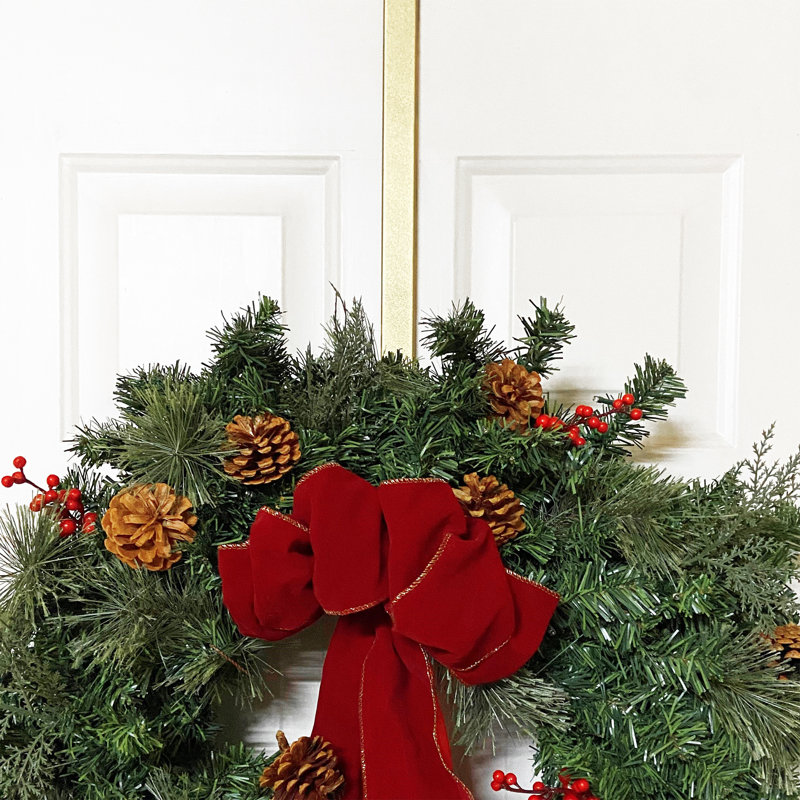 Adjustable Wreath Hanger, 20-Lb Capacity Version, Textured Gold